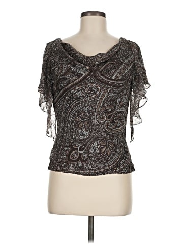 Carmen Marc Valvo Short Sleeve Silk Top (view 1)
