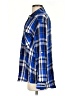 Express 100% Rayon Plaid Blue Long Sleeve Button-Down Shirt Size S - photo 5