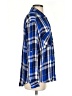 Express 100% Rayon Plaid Blue Long Sleeve Button-Down Shirt Size S - photo 4