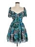 Shein 100% Polyester Tropical Blue Cocktail Dress Size 6 - photo 1