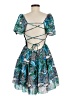 Shein 100% Polyester Tropical Blue Cocktail Dress Size 6 - photo 2