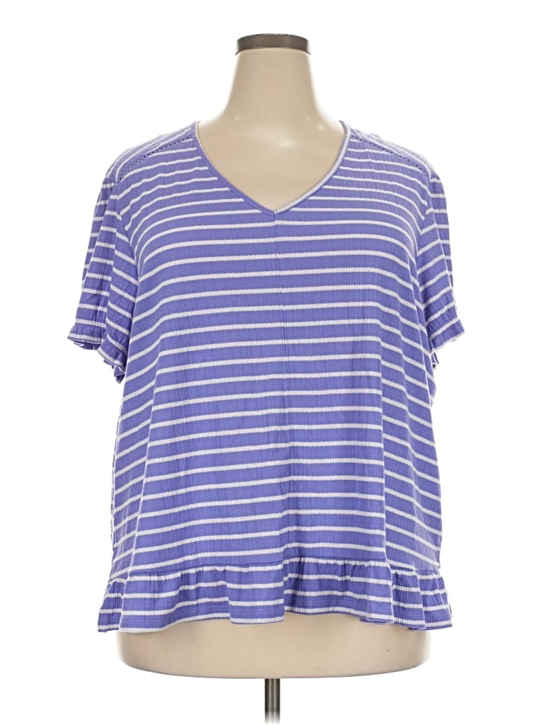 Pre-owned Lee Short Sve Top Purple V-neck Tops