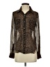Haute Hippie 100% Silk Animal Print Brown Long Sleeve Silk Top Size XS - photo 1