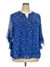 Timeson Stars Blue 3/4 Sleeve Blouse Size XXL - photo 1