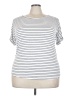 Scarlett Stripes Silver Short Sleeve T-Shirt Size 3X - photo 1