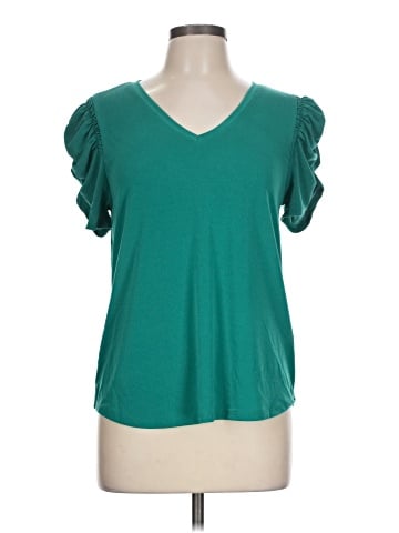 Green Envelope Short Sleeve Top (view 1)
