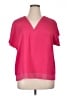 DKNY 100% Polyester Pink Short Sleeve Blouse Size XL - photo 1