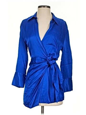 Zara 3/4 Sleeve Button-Down Shirt (view 1)