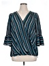 INC International Concepts 100% Polyester Blue 3/4 Sleeve Blouse Size XL - photo 1