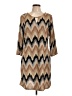 Tacera Chevron-herringbone Tan Casual Dress Size L - photo 1