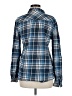 Passport 100% Cotton Plaid Blue Long Sleeve Button-Down Shirt Size M - photo 2