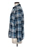 Passport 100% Cotton Plaid Blue Long Sleeve Button-Down Shirt Size M - photo 5