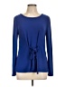 INC International Concepts Blue Long Sleeve Blouse Size L - photo 1