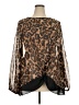 Suzanne Betro 100% Polyester Brown Long Sleeve Blouse Size 4X - photo 1