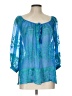 Hale Bob Teal 3/4 Sleeve Silk Top Size L - photo 1