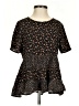Paper Crane Black Short Sleeve Blouse Size XS - photo 1