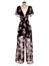 Bebe Sport 100% Polyester Floral Black Jumpsuit Size UK 8 / US 4 - photo 2