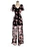 Bebe Sport 100% Polyester Floral Black Jumpsuit Size UK 8 / US 4 - photo 1