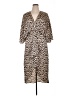 White Closet Animal Print Tan Casual Dress Size 10 - photo 1
