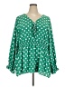 Suzanne Betro 100% Polyester Polka Dots Green 3/4 Sleeve Blouse Size 4X - photo 1