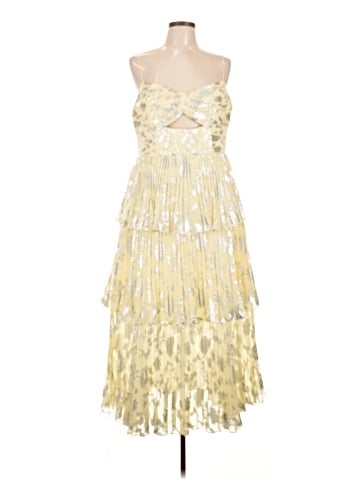 Self-Portrait Metallic Midi Dress (view 1)
