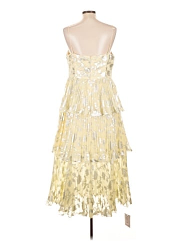 Self-Portrait Metallic Midi Dress (view 2)