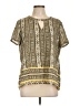 Cato 100% Polyester Gold Short Sleeve Blouse Size L - photo 1