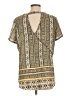 Cato 100% Polyester Gold Short Sleeve Blouse Size L - photo 2