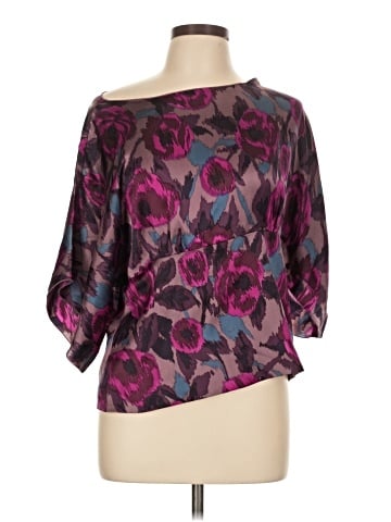 Kenar 3/4 Sleeve Silk Top (view 1)