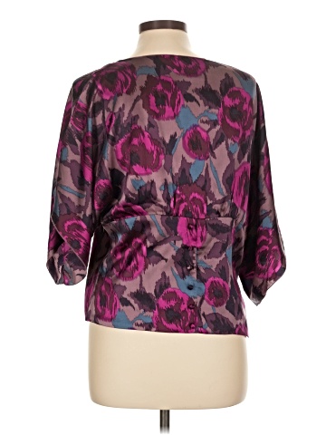 Kenar 3/4 Sleeve Silk Top (view 2)