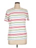 Talbots Outlet Stripes White Short Sleeve T-Shirt Size XL - photo 1
