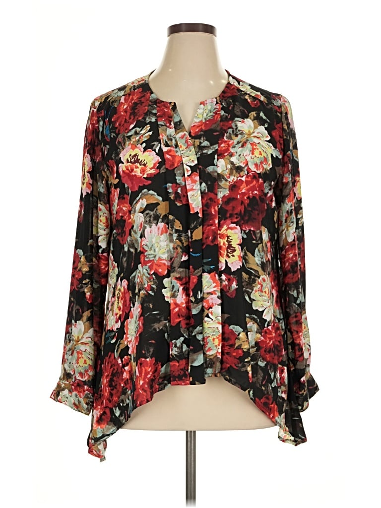 Pre-owned Notations 3/4 Sleeve Blouse In Black