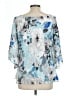 Alex Evenings 100% Polyester Blue 3/4 Sleeve Blouse Size L - photo 2