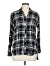 Michael Stars 100% Rayon Plaid Black Long Sleeve Button-Down Shirt Size Med (1) - photo 1