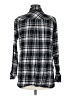 Michael Stars 100% Rayon Plaid Black Long Sleeve Button-Down Shirt Size Med (1) - photo 2