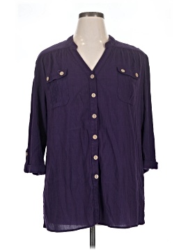 Sag Harbor 3/4 Sleeve Button Down Shirt
