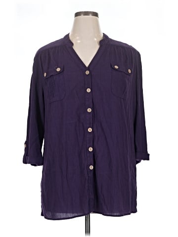 Sag Harbor 3/4 Sleeve Button-Down Shirt (view 1)