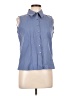 Talbots Blue Sleeveless Button-Down Shirt Size 12 - photo 1
