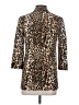 Express 100% Polyester Animal Print Gold Blazer Size XXS - photo 2