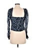 Zara 100% Polyester Blue Long Sleeve Top Size M - photo 2