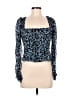 Zara 100% Polyester Blue Long Sleeve Top Size M - photo 1