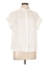 Everly 100% Lyocell Ivory Short Sleeve Blouse Size L - photo 1