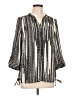 Sara Michelle 100% Polyester Silver Long Sleeve Blouse Size L - photo 1