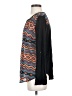 Black Rainn Chevron-herringbone Black Long Sleeve Blouse Size S - photo 5