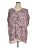 CAbi 100% Polyester Animal Print Pink Short Sleeve Blouse Size XL - photo 1