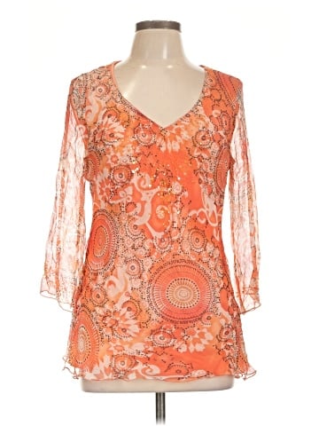 Allison Taylor 3/4 Sleeve Silk Top (view 1)