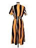 Unbranded 100% Polyester Stripes Orange Casual Dress Size 5 - photo 2
