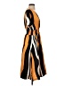 Unbranded 100% Polyester Stripes Orange Casual Dress Size 5 - photo 4
