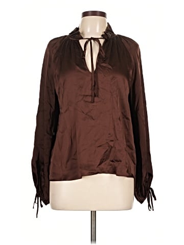 Amanda Uprichard Long Sleeve Silk Top (view 1)