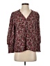 Aqua 100% Polyester Floral Burgundy 3/4 Sleeve Blouse Size S - photo 1